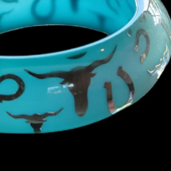 Blue Southwestern Bangle bracelet - Picture 2 of 2